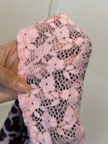ZzzCrew Sexy Leopard Print Comfortable Lace Trim Bow Camisole & Shorts Sleepwear Set, Plus Size - Pink - View 7