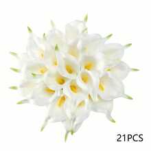 Calla Lily Bridal Wedding Festival Decor Bouquet Real Touch Latex Flower Bouquet Mother's Day Easter Home Kitchen Wedding Decorations Spring Flowers Arrangement Bouquet For Party Wedding Bouquet Centerpieces Flower - White - View 14