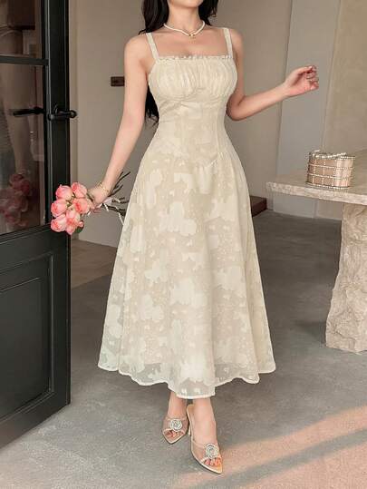 Feyla Elegant Romantic Cut-Out Floral Slip Dress For Women