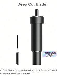 1PC Explore Deep Cut Blade Compatible With Explore 3/Air 2/Air/One/Maker 3/Maker/Venture, Deep Point Blade And Housing For Cutting Thick Materials-Craft Foam/Chipboard/Leather/Magnetic/Vellum Etc - Black - View 1