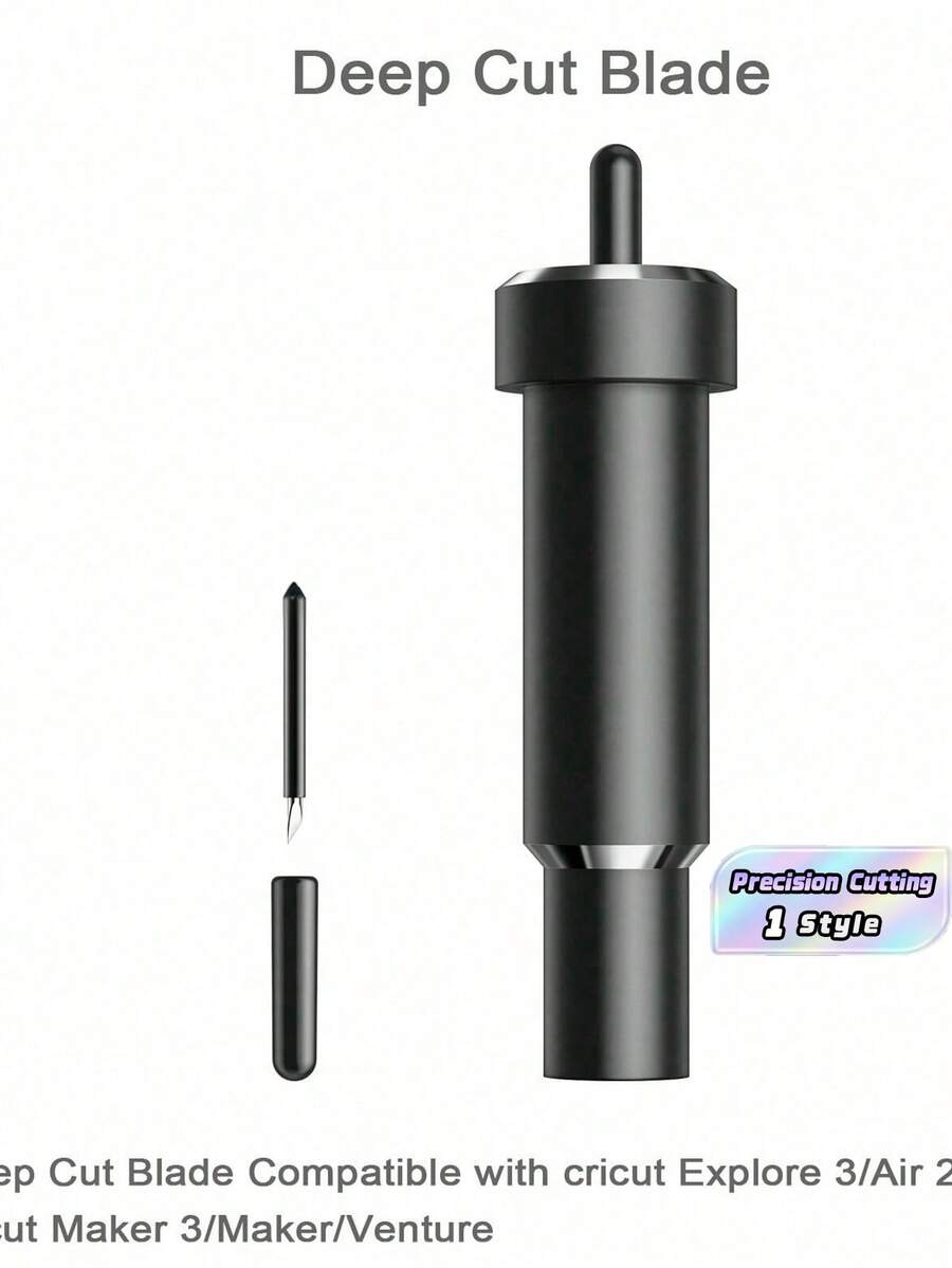 1PC Explore Deep Cut Blade Compatible With Explore 3/Air 2/Air/One/Maker 3/Maker/Venture, Deep Point Blade And Housing For Cutting Thick Materials-Craft Foam/Chipboard/Leather/Magnetic/Vellum Etc - Black - View 1
