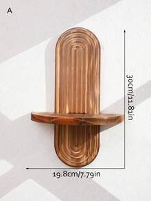 SHEIN 1 pieza Estantería de pared de madera con diseño de láminas verticales, estantes decorativos de diseño moderno para sala de estar y dormitorio, estantes de almacenamiento para exhibir artículos decorativos - Multicolor - Ver 15