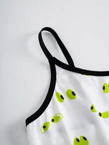SCOOBY-DOO X SHEIN Plus Size Cartoon Print Camisole And Panty Set - White - View 5