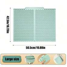 1PC Silicone Dish Drying Mat, (Large, Medium, Small), Non-Slip Anti-Shock Noise-Reducing Mat, Desktop Insulation Pad, Foldable Draining Mat, Rollable Draining Mat, Heat-Resistant Pot Mat, Silicone Drying Mat, Multi-Function Draining Mat, Holiday Gift, Kitchen Accessory, Desktop Accessory - Multicolor - View 12