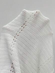 SHEIN PETITE Đầm dệt kim dáng ôm không tay cổ chữ V khoét rỗng, kiểu dáng thường ngày dành cho nữ. - trắng - Xem 8