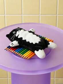 Joivida 1Pc Cat Pencil Case, Plush Pencil Pouch, Stationery Box, Multi-Functional Storage Bag, Coin Purse & Card Holder - Ideal For Daily Office Use, Perfect For New Year,Back-To-School Season, Great Gift For Friends, Classmates,Family - multicolor - View 1