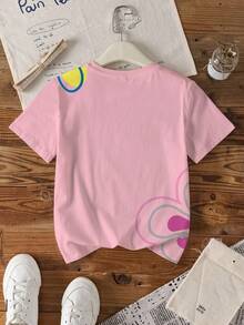 SpongeBob SquarePants | SHEIN Tween Girls Cartoon Full Print T-Shirt - White - View 2