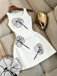 SHEIN Franclia Đầm nữ mùa xuân/hè đính ren, đầm cổ tròn gợi cảm. Thích hợp cho tiệc tùng, hẹn hò, kỳ nghỉ và những dịp cần phong cách gợi cảm. Đầm không tay nữ, đầm cổ tròn, đầm dự tiệc, đầm đi nghỉ mát, đầm nữ phong cách gợi cảm. - Nhiều màu - Xem 3