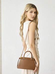 MOTF PREMIUM LADIES HANDBAG, EXQUISITE BUCKLE COMMUTER BAG - Brown - View 10