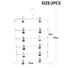 1 pieza Perchero de metal negro de 6 niveles, percha de almacenamiento multifuncional para faldas/pantalones - Clip negro + funda de goma negra - Ver 5