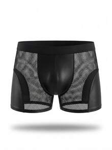DrisQ Men's Fashion See-Through Mesh Patchwork Sexy Tight Underwear - Black - View 6