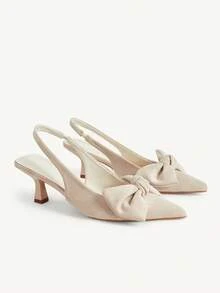 CUCCOO CHICEST Casual Minimalist Solid Color Pointed Toe Women Pumps For Christmas Elegant Shoes Wedding Shoes Spring Shoes Bride Shoes - Beige A - View 2