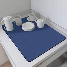 1片纯色硅藻土吸水垫，用于餐具沥水，耐热沥水垫，适用于家用厨房、咖啡机，也适用于厨房台面、吧台配件。 - 彩色 - 查看 11