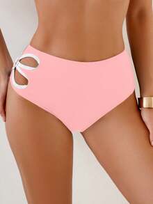Oceva Quần bikini thiết kế khoét rỗng dành cho nữ, thích hợp cho kỳ nghỉ hè ở bãi biển. - Hồng - Xem 3