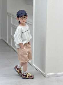 Dazy Kids Boys Casual Distressed Denim Shorts, Loose Fit - Khaki - View 6