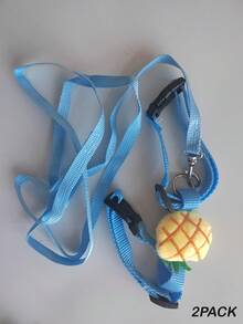 1SET/2 Packs/3 Packs Adjustable Rabbit Harness And Leash Set, Fruit Shaped Designs Like Strawberry And Carrot, Cute Vest Harness Leash For Rabbit, Ferret, Small Pets Training, Walking, Leisure - Multicolor - View 11