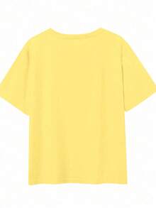EMERY ROSE Áo thun ngắn tay cổ tròn in hình chanh và chữ - Chất liệu mềm mại, thoáng khí, hơi co giãn, thích hợp mặc mùa hè và xuân, kiểu dáng thoải mái cho nữ. Áo thun nữ họa tiết dáng regular fit. - Màu vàng - Xem 2