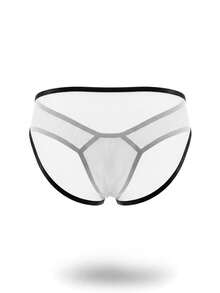 SHEIN DrisQ 男士对比色低腰三角性感内裤 - 黑與白 - 查看 4