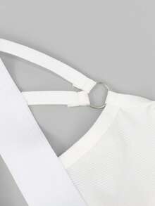 SHEIN DrisQ Ropa interior decorativa con círculo hueco sexy para hombres, adecuada para citas - Blanco - View 7