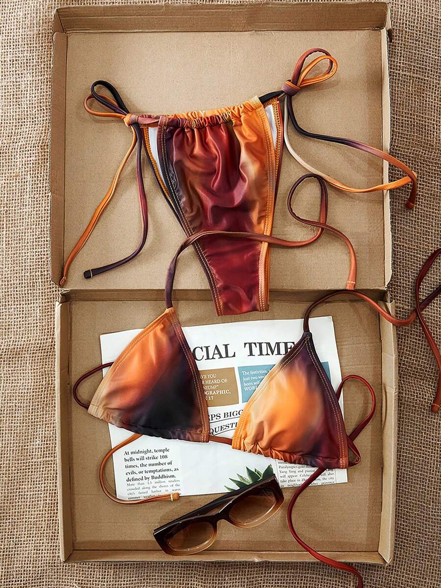 SHEIN Swim SXY Women Bikini Tops - Brown - View 1