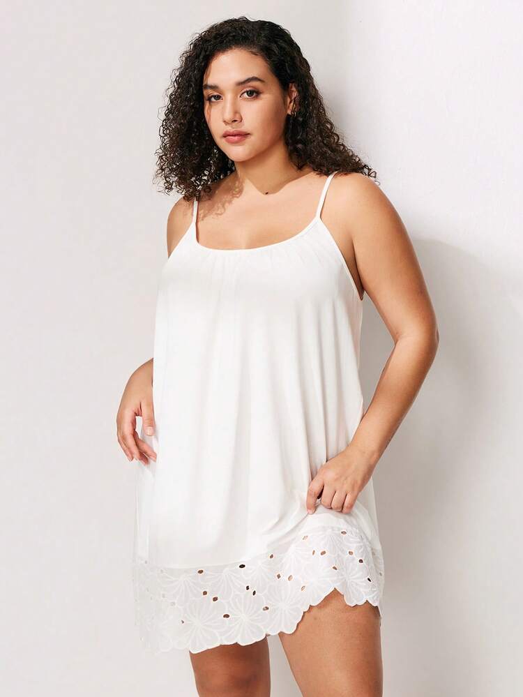 Plus Cotton Embroidered Nightdress