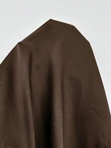 Roveilla 大尺碼女款巧克力棕色緞面V領收腰交叉綁帶後背泡泡袖中長洋裝，優雅Ninang婚禮正式晚宴夏季禮服 - 咖啡棕 - 查看 8