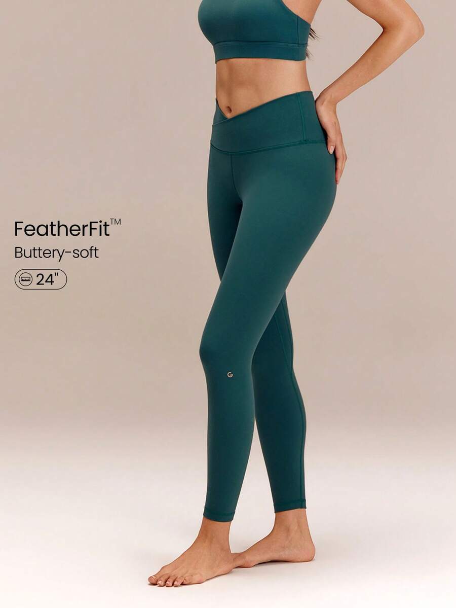 GLOWMODE 24吋featherfit™交叉褲襪 - 墨綠色 - 查看 1