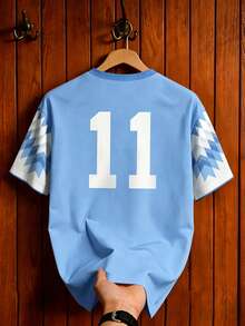 Aesthetic Post Camiseta de fútbol con patrón retro totem, mexicano, maya, de manga corta, versión del jugador#9 - Multicolor 4 - Ver 4
