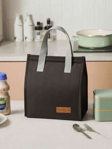 1pc Minimalist Lunch Bag, Reusable Insulated Tote Lunch Box, Large Capacity Bento Bag - Multicolor - View 16