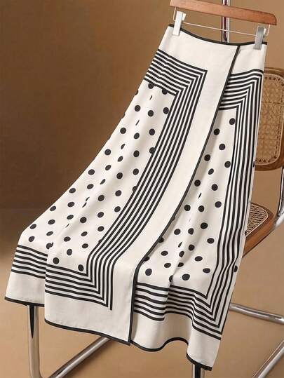 GlowEve CURVE Plus Size Women Geometric Print Casual Versatile Daily Wear Skirt