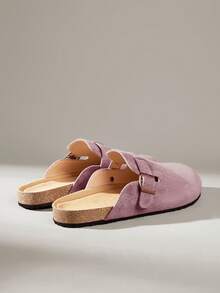 Solecia Women's New One-Pedal Half-Pack Slippers Imitation Suede Material Is Comfortable And Versatile - Purple - View 4