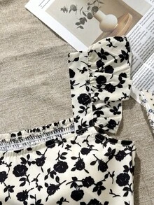 Serisse Kids Áo thun croptop cổ vuông ôm dáng, chất liệu ren thêu họa tiết, thích hợp cho bé gái tuổi teen, màu trắng, thích hợp mặc đi nghỉ mát ở nhà. - Nhiều màu - Xem 4