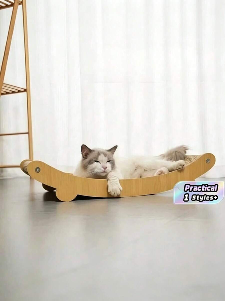 2-In-1 Cat Scratcher & Bed | Durable Scratching Post (Catnip-Free), Furniture Protector Mat | Multi-Level Cat Activity Center For Kittens & Adult Cats, Holiday Pet Gift