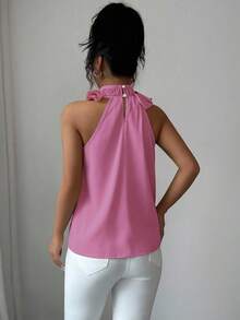 EMERY ROSE Ruched Sleeveless Blouse, Intellectual And Elegant - Dusty Pink - View 2