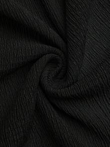 Sweetra Plus Size Women Summer Elegant Black And Gold Asymmetric Shoulder Dress,Textured Ruched Metal Button Y2K Night Out Club Commuter Vacation Dress - Black - View 6
