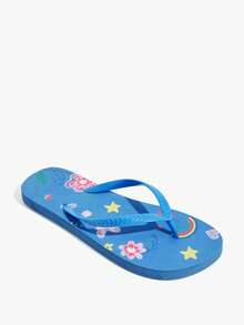 Grefit Women Shoes Summer Royal Blue Rainbow Flower Flip-Flops Women Summer Wear Soft Bottom Cartoon Foot Sandals - Royal Blue - View 3
