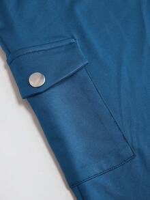 EMERY ROSE Plus Size Women Casual Pants With Pockets, 3/4 Length - Blue - View 4