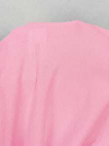 SHEIN Essnce 女士纯色休闲抹胸上衣，适合春夏穿着 - 粉色 - 查看 7