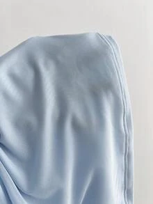 Elamini Đầm ngắn ôm sát cơ thể màu xanh nhạt, cổ yếm, eo nhún, gợi cảm, thích hợp cho mùa hè, đa năng cho những buổi hẹn hò trên bãi biển. - Màu xanh nhạt - Xem 7