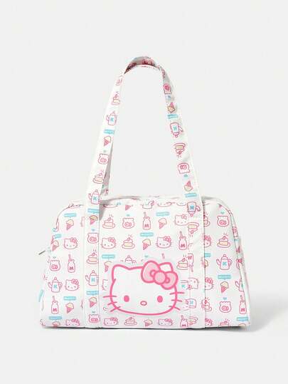 HELLO KITTY AND FRIENDS | SHEIN 白色可爱时尚便携大容量女士手提包