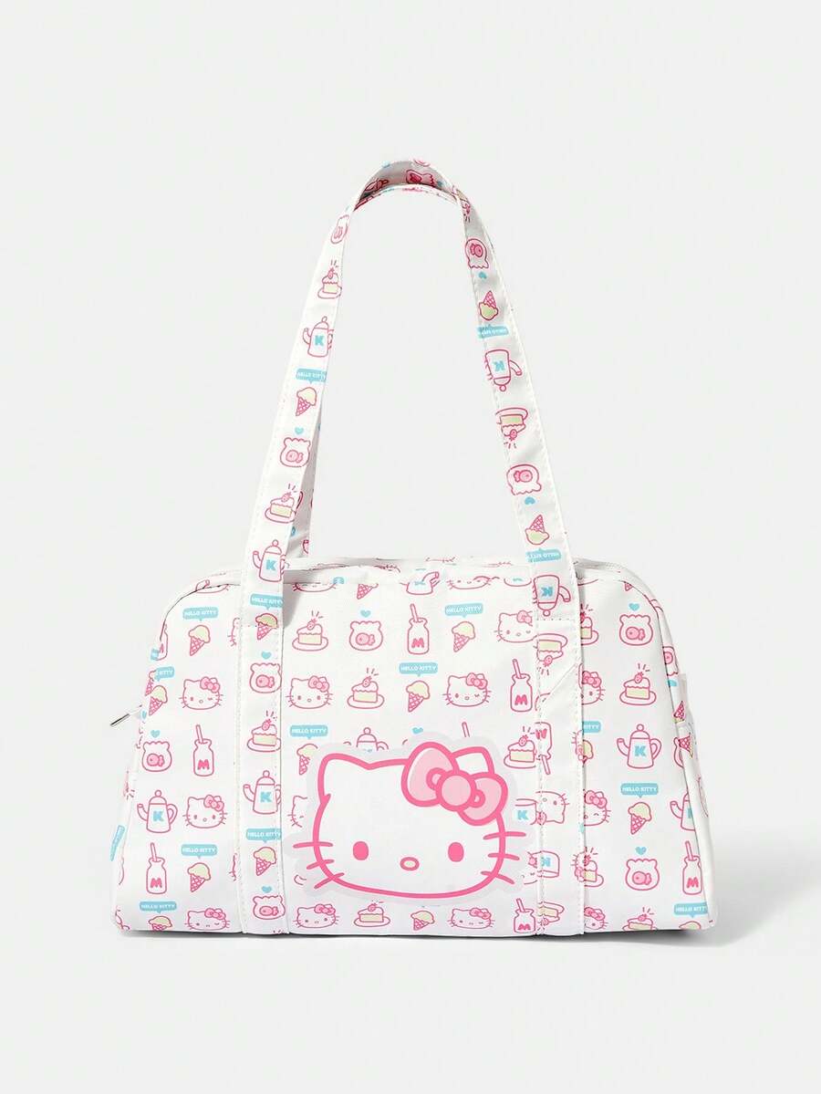 HELLO KITTY AND FRIENDS | SHEIN 白色可爱时尚便携大容量女士手提包 - 白色A - 查看 1