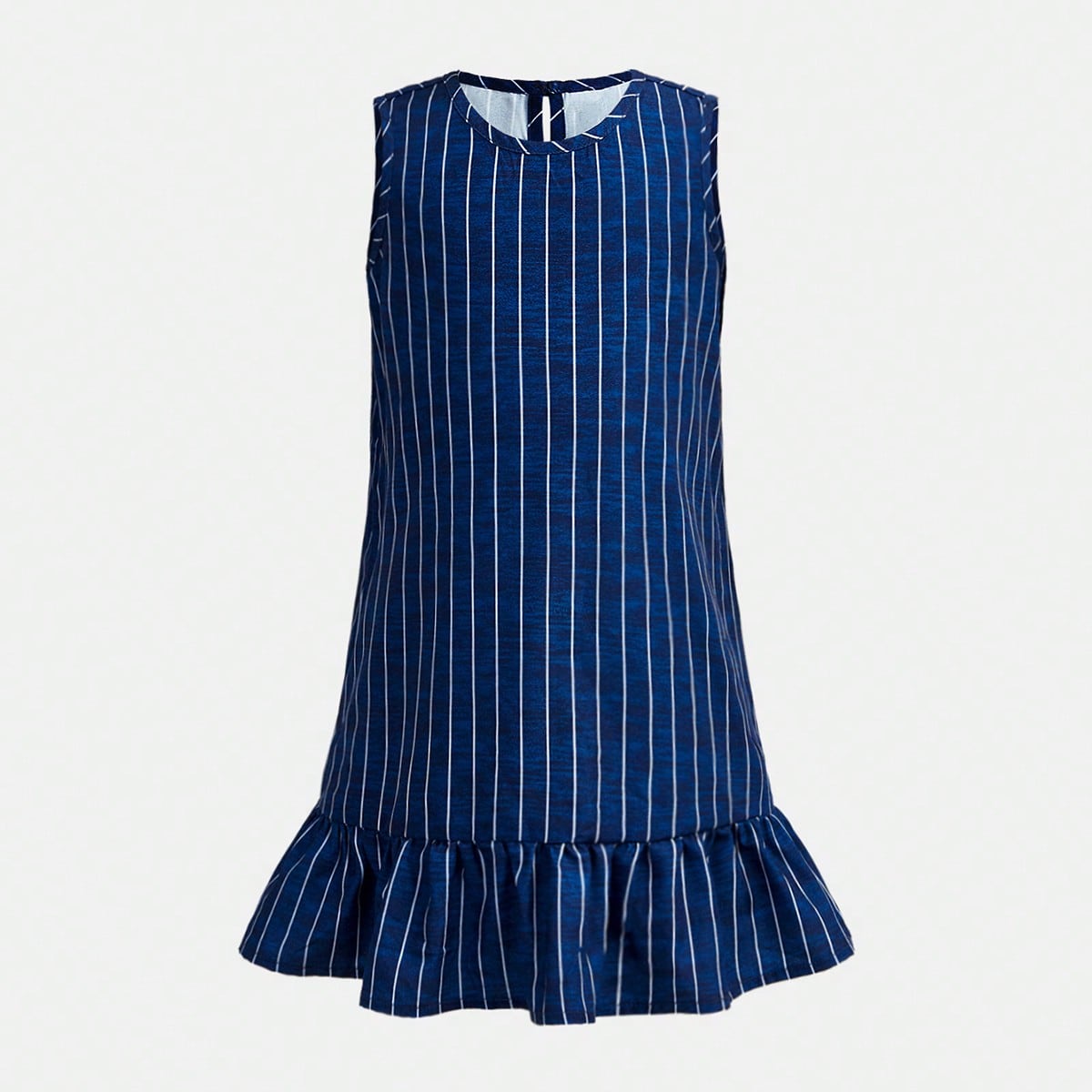 Vestido mini con estampado de rayas para niñas, adecuado para primavera/verano, casual, de moda, versátil, para fiestas, salidas, sesiones de fotos