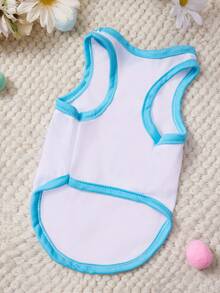 PETSIN 1 chiếc Áo tank top cho thú cưng in hình ngôi sao, nơ đỏ, xanh dương, chữ USA, phối trắng và xanh dương, mềm mại, thoáng khí, chống rụng lông. - Nhiều màu - Xem 4