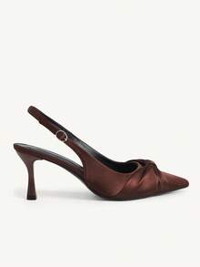 CUCCOO CHICEST Women Shoes Spring Summer Kink Decorative Back Tripple Tip Stiletto, French Simple Wind Suede Fabric Multi-Colored Women's High Heel Sandals Dating Commuting Shopping Banquet Party Holiday Gifts - Brown - View 5