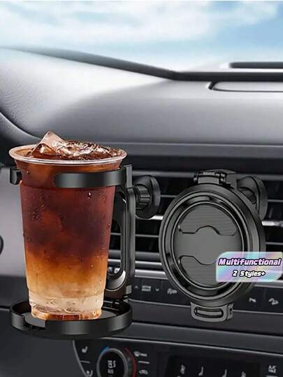 Multi-Functional Foldable Car Air Outlet Beverage Cup And Bottle Rack, Car Beverage Rack Bracket Can Hold Water Bottles And Ashtrays, Multi-Functional Car Coffee Cup Rack