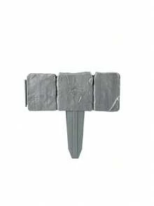1/5Pcs Gray Plastic Faux Stone Fence Edging For Garden Lawn Flowerbed Border Decoration - One Size - View 11