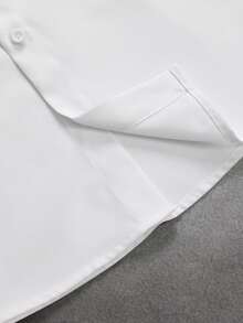 SLATEMANN Camisa casual de manga corta con estampado de letras y de una sola hilera de botones para hombre - Blanco - Ver 5