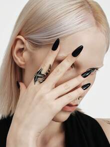 MortiRose Un anillo de mujer con estilo gótico retro y personalizado con un diseño elegante - Sustituto Platino - Ver 5