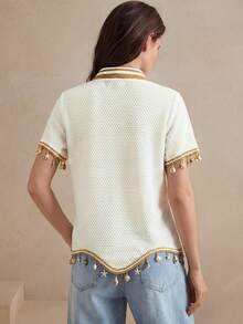Anewsta Áo polo nữ tay ngắn màu trắng mới mùa hè - trắng - Xem 7