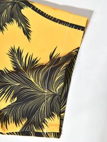 Manfinity RSRT Men's Summer Vacation Coconut Tree Print Button-Front Shirt And Shorts 2 Pieces Set, Holiday - Multicolor - View 4